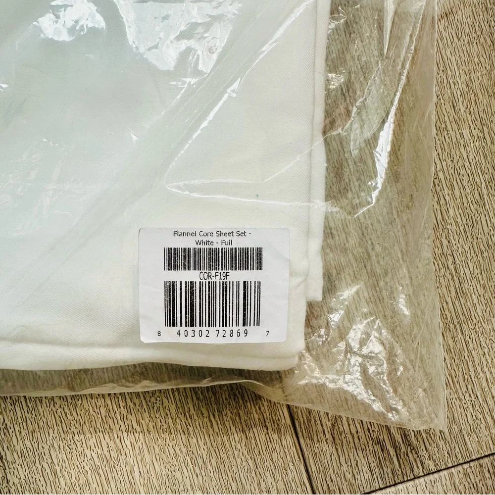 Brooklinen Flannel Flat Sheet Set - White - Full NEW